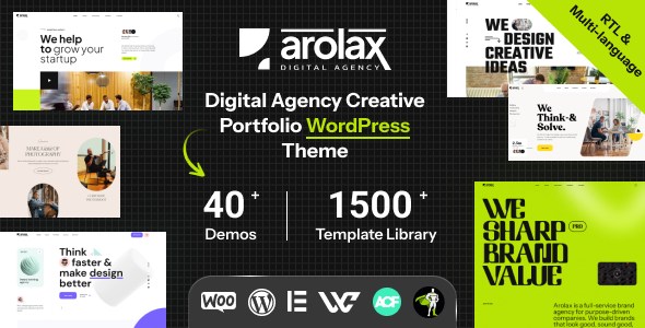 Arolax – Yaratıcı Dijital Ajanslar İçin Modern WordPress Teması