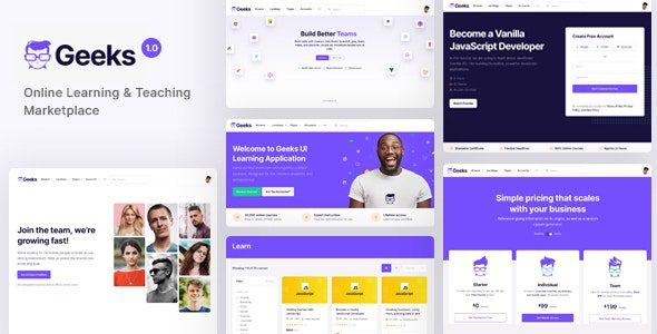 Geeks – Çevrimiçi Eğitim ve Kurs Pazaryeri WordPress Teması (Güncel Sürüm)