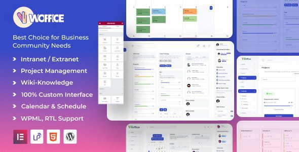 Woffice 5.4.25 – Intranet, Extranet ve Proje Yönetimi WordPress Teması